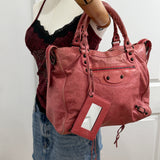 Pink Balenciaga MotoCross City Bag