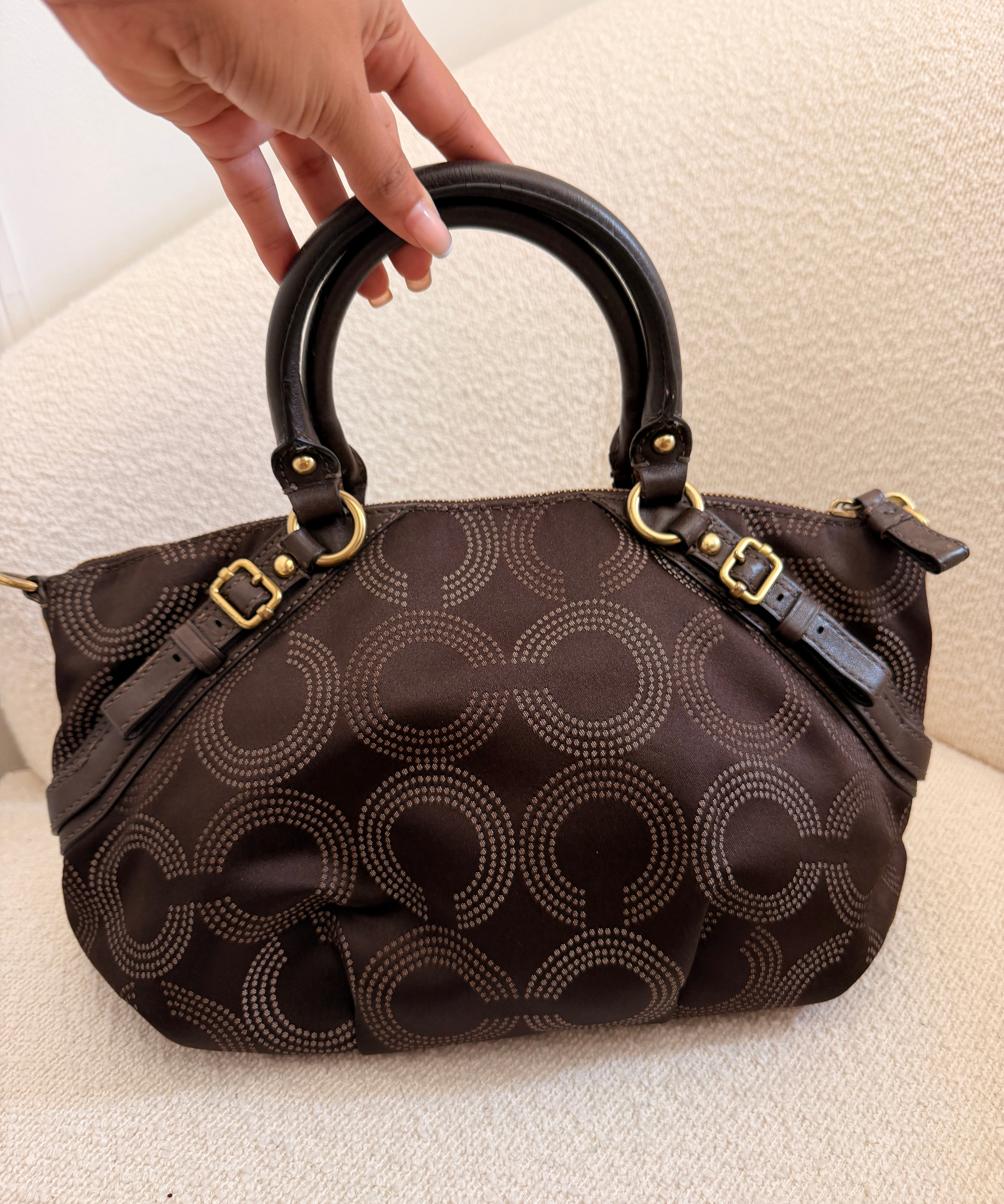 Brown Coach Signature Sabrina Madison Bag