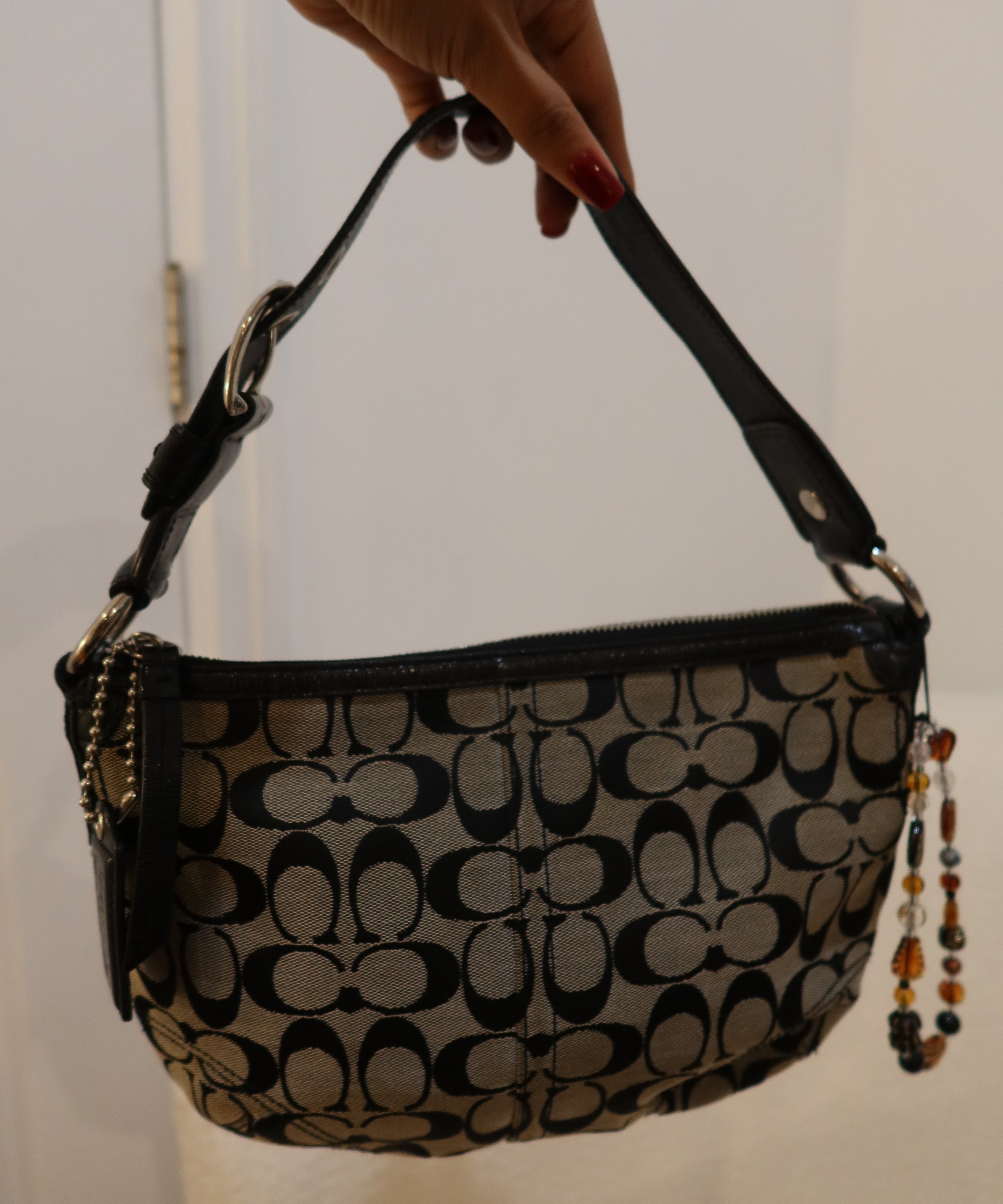 Coach Grey Signature Hobo Bag