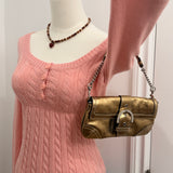 Coach Gold Swarovski Satin bag