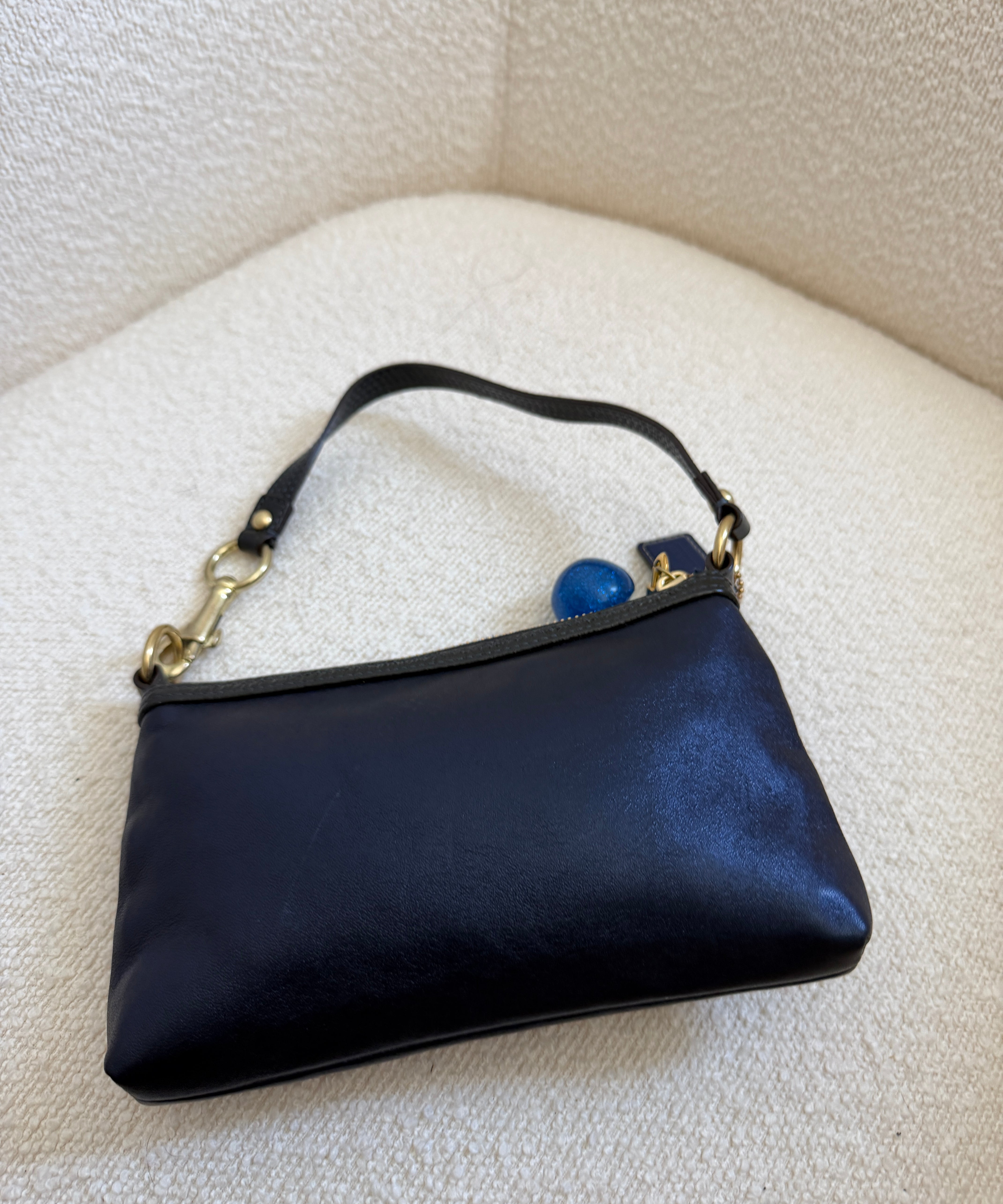 Coach Navy Poppy Mini Shoulder Bag