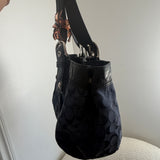 Coach Navy Shimmer Leather Soho Tote Bag