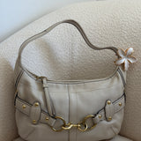 Rare White Coach Ergo Belted Shoulder Bag