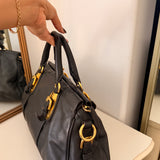 Black Leather Prada Shoulder Bag