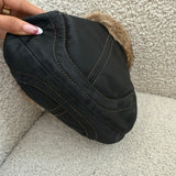 Coach Black Rabbit Fur Trim Mini Hobo Bag
