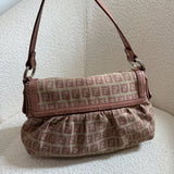 Pink Fendi Zucca Chef Shoulder Bag