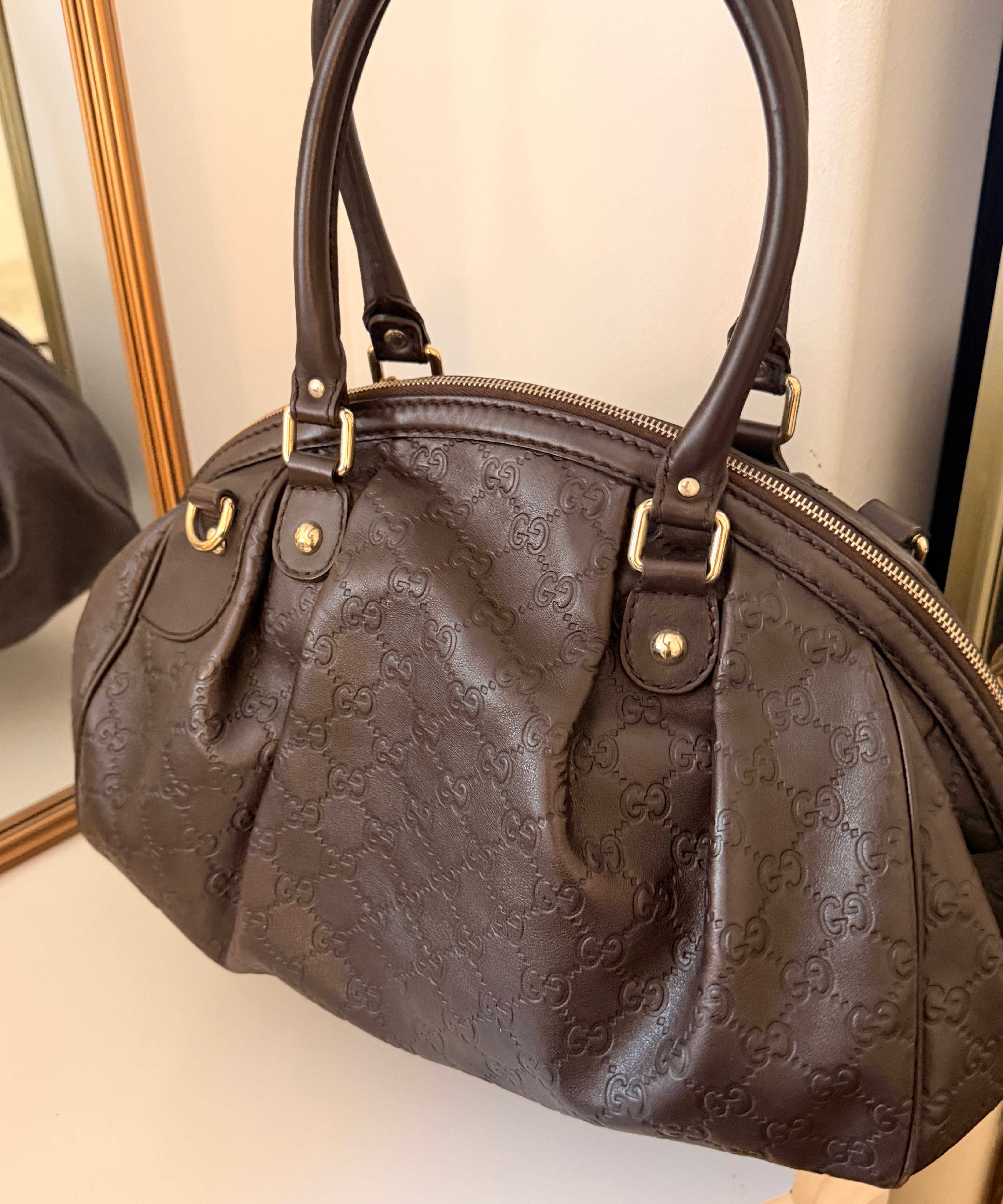Brown Guccissima Sukey Boston Tote Bag