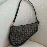 Navy Dior Saddle Trotter Shoulder Bag