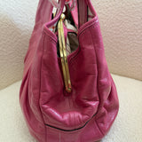Coach Pink Canvas Ergo Kisslock Bag
