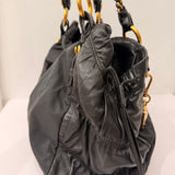 Black Nylon Prada with Gold Chain