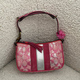 Coach Pink Signature Distressed Tie Dye Demi Bag