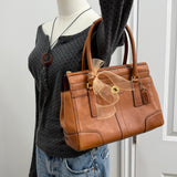 Coach Tan Leather Hamptons Carry-All Bag