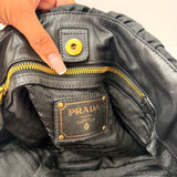 Black Nylon Prada with Gold Chain