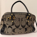 Coach Poppy Signature Pushlock Satchel Bag
