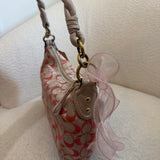 Rare Coach Polka Dot Braided Shoulder Bag