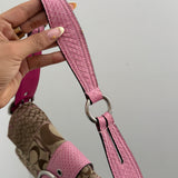 Pink Patchwork Snakeskin Coach Soho Demi Flap