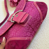Rare Pink Suede Canvas Mini Soho Bag