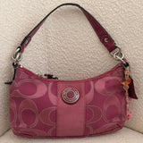 Coach Pink Stripe Mini Signature Shoulder Bag
