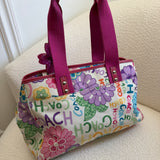 Coach Scribble Magenta Floral Tote Bag