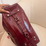 Coach Burgundy Patent Leather Ashley Shoulder Bag