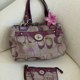 Coach Mauve Optic Tote Bag Set