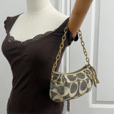 Rare Coach Navy Optic Lurex Clipped Shoulder Bag