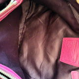 Coach Beige Signature Tote Bag with Pink Trim