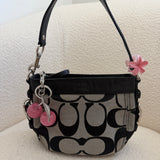 Grey Signature Coach Mini Zoe Bag