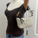Rare White Miu Miu Polka Dot Spirit Mini Bag