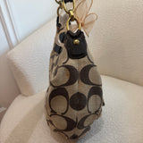 Coach Signature Cream Brown Signature Kristen Shoulder Bag