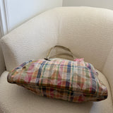 Coach Plaid Madras Poppy Tote Bag