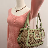 Coach Green Trim Penelope Tote Bag