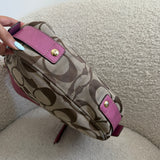 Coach Pink Trim Signature Zoe Bag