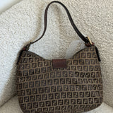 Fendi Zucchino Hobo Shoulder Bag