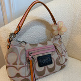 Rare Coach Pink Signature Poppy Shoulder Bag