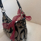 Coach Black Stripe Mini Signature Shoulder Bag