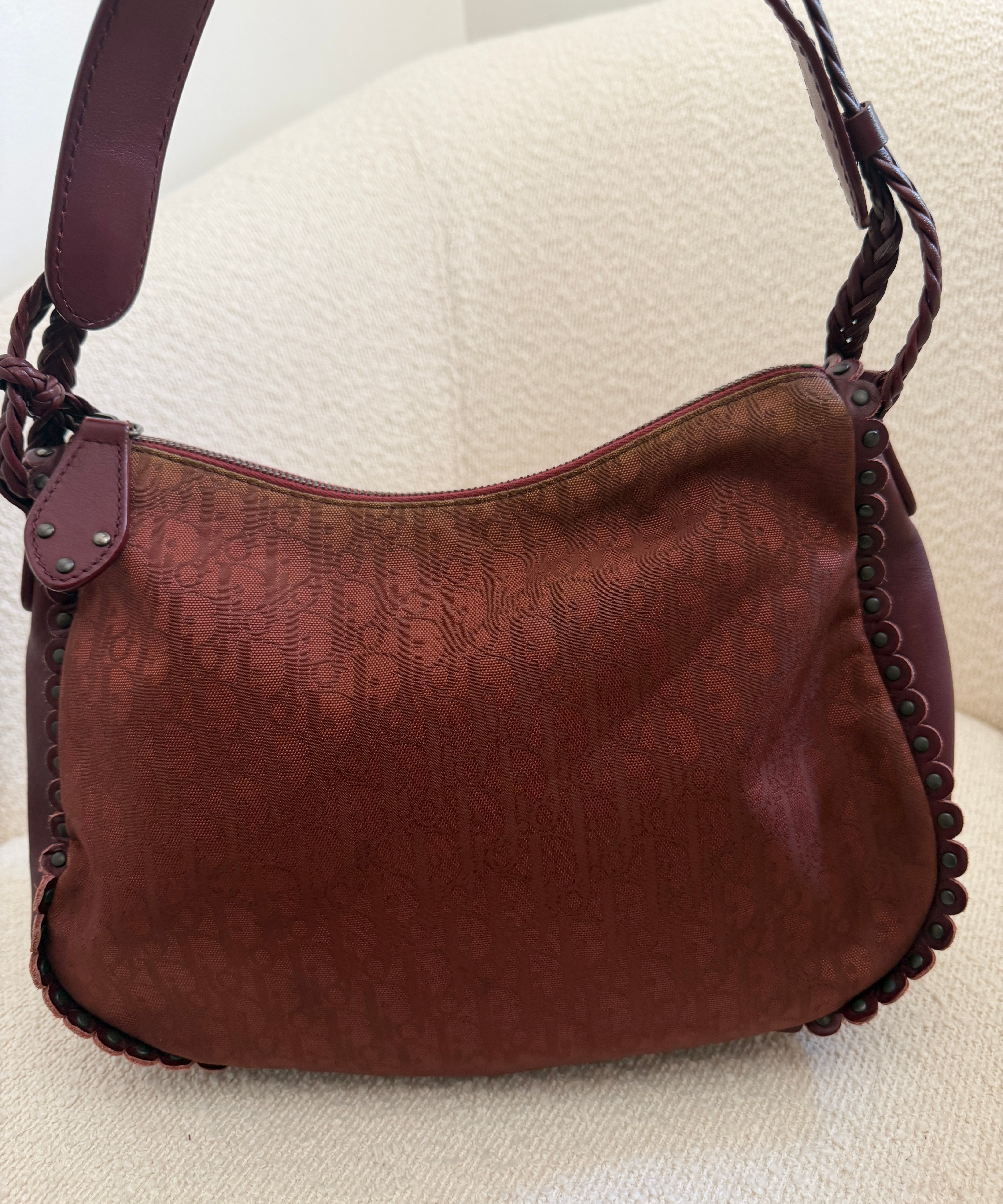 Burgundy Dior Diorrisimo Hobo Shoulder Bag
