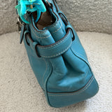 Coach Teal Leather Hamptons Carry-All Bag