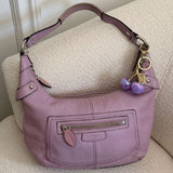 Coach Lilac Pebbled Leather Hobo Shoulder Bag