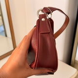 Coach Red Leather Hamptons Mini Hobo Bag