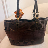Coach Brown Patchwork Tote Bag