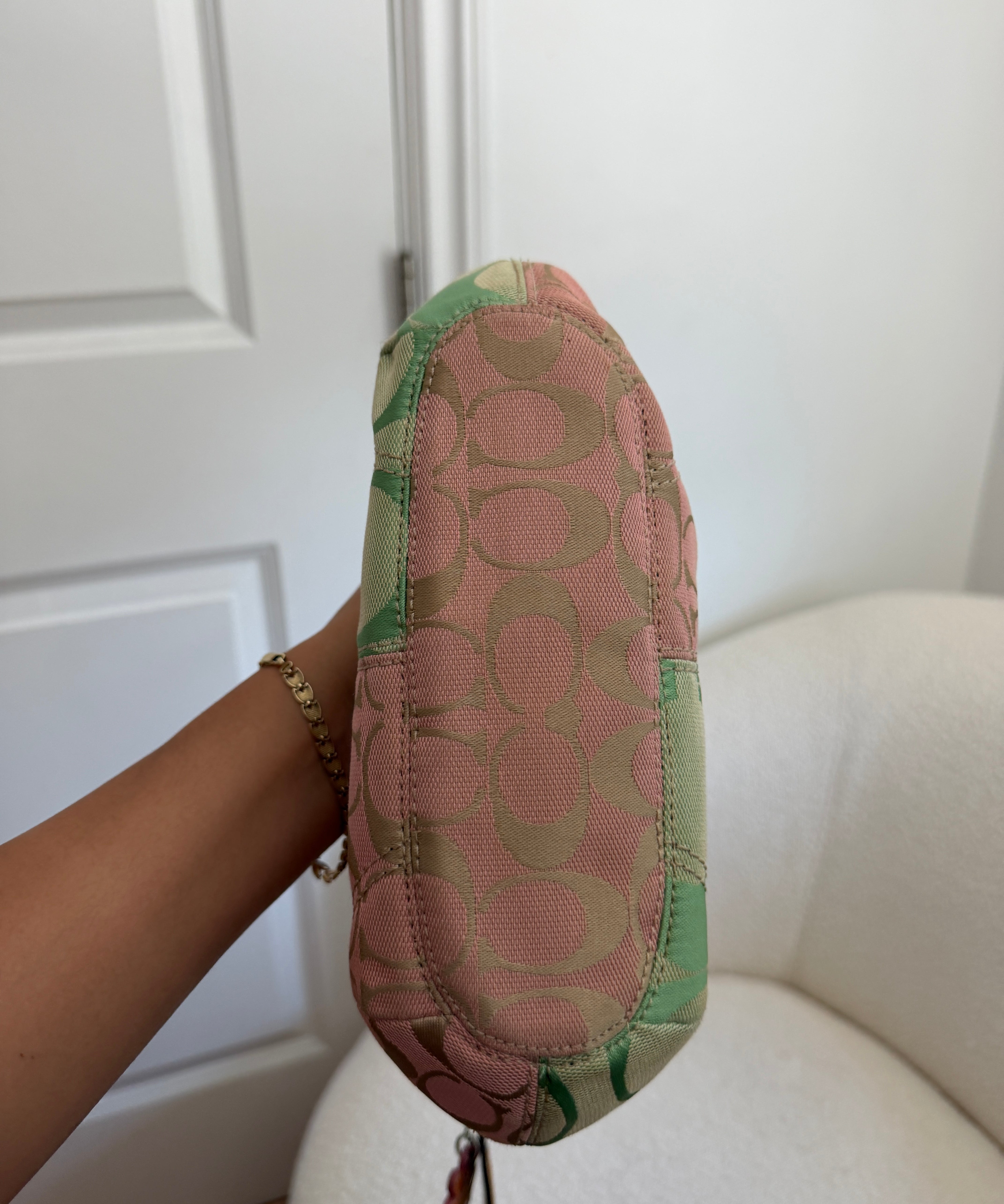 Coach Pastel Patchwork Signature Hobo Shoulder Bag