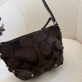 Chocolate Brown Canvas Small Carly Bag