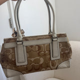Coach Beige Signature Hamptons Carry-All Bag