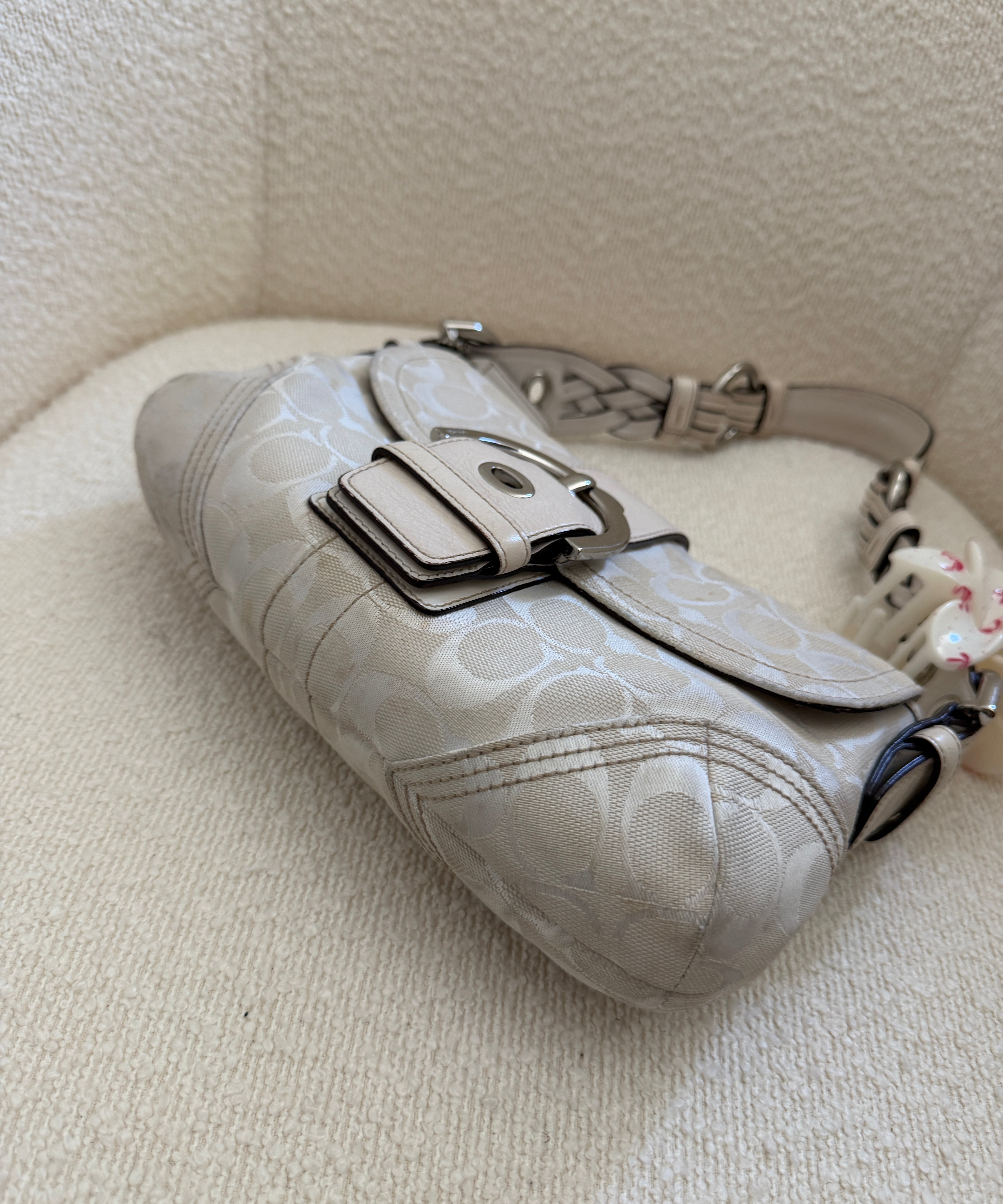 Coach White Canvas Mini Soho Bag
