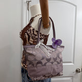 Coach Purple Stripe Tote Bag