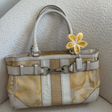 Coach Butter Yellow Signature Hamptons Carry-All Bag