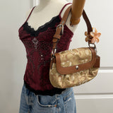 Coach Mini Tan Pleated Optic Soho Bag