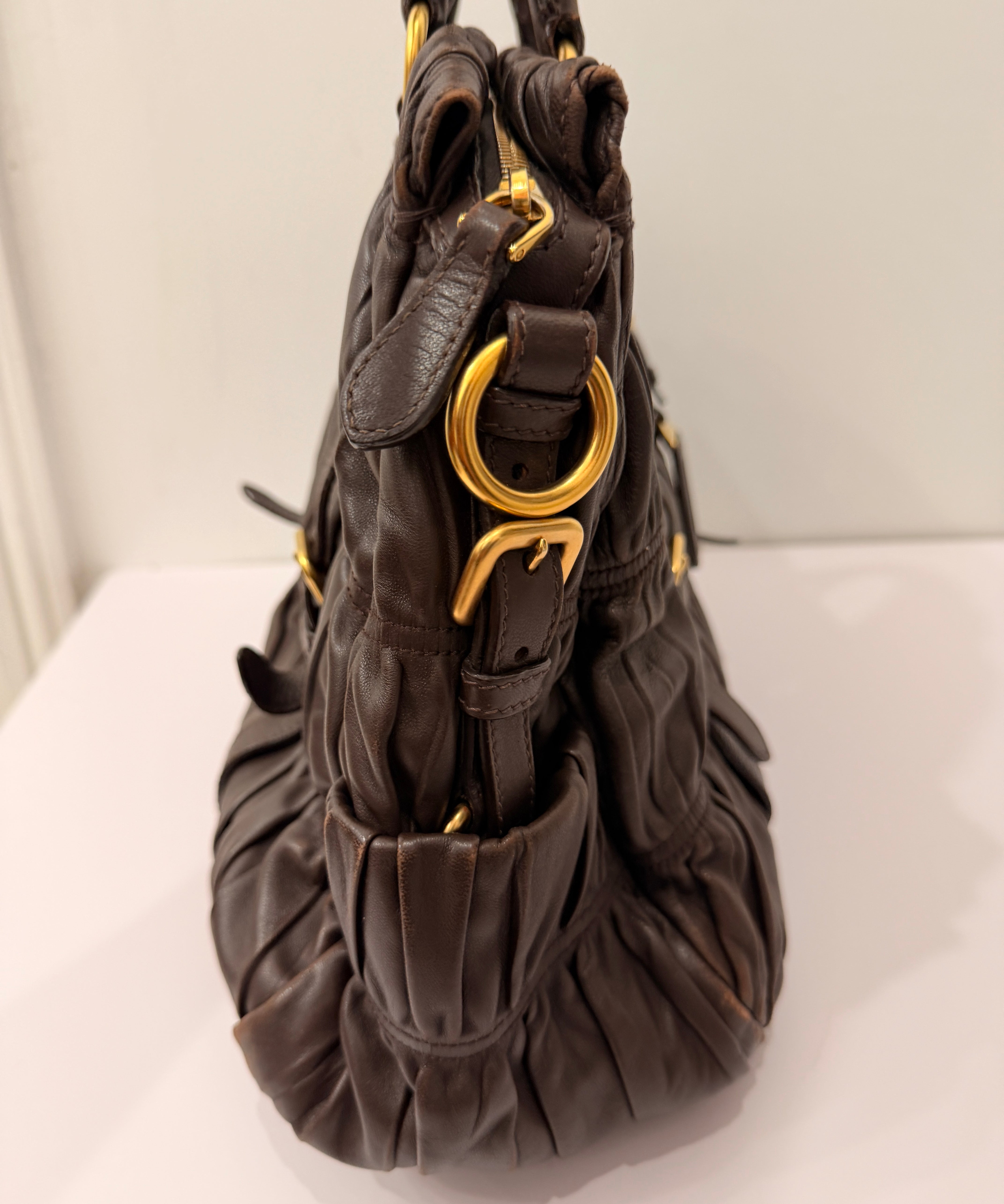 Brown Prada Nappa Shoulder Bag