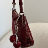 Rare Coach Red Signature Demi Hamptons Bag
